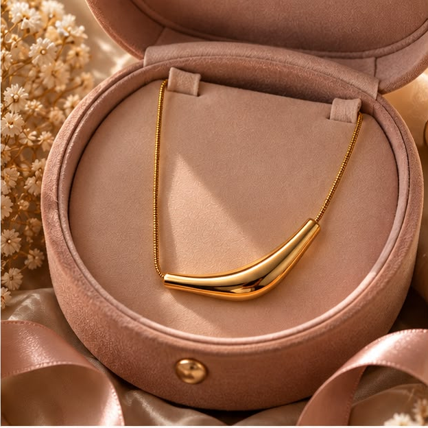 Sculpted Arc Pendant Necklace