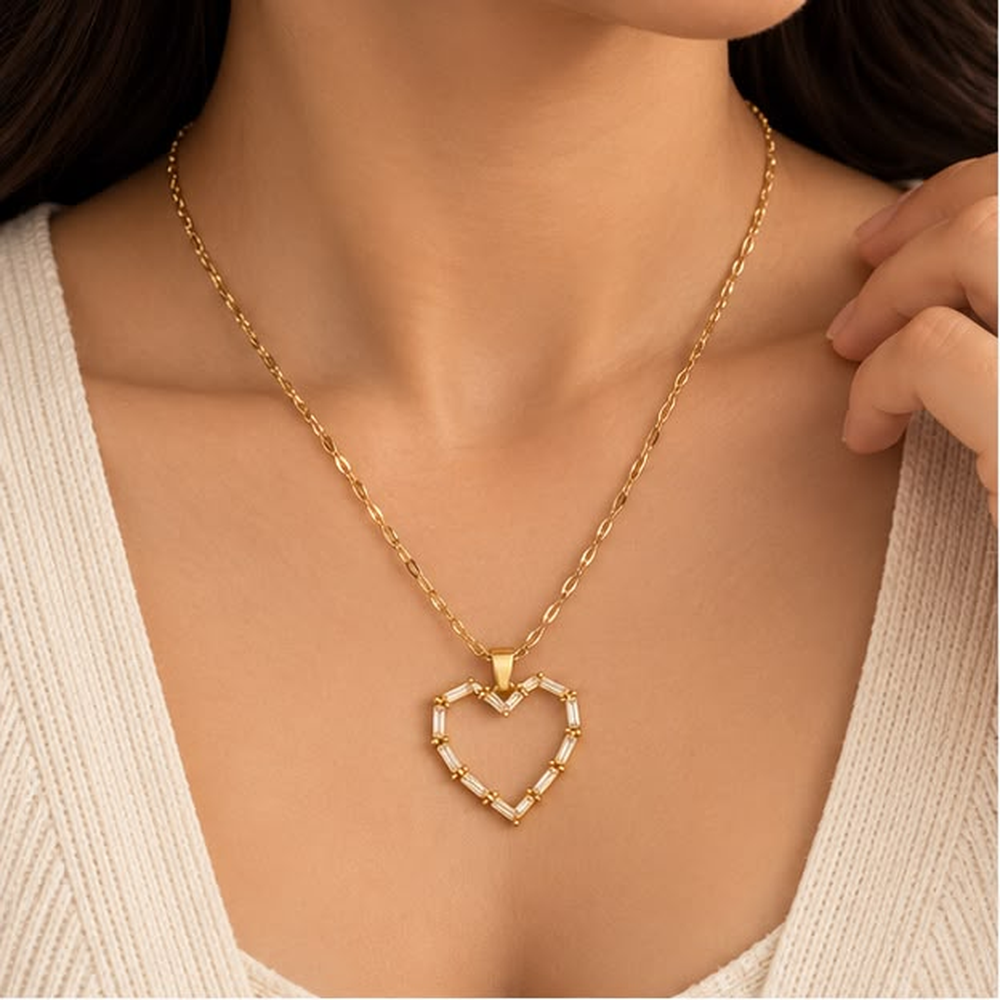 Amora Hollow Heart Necklace