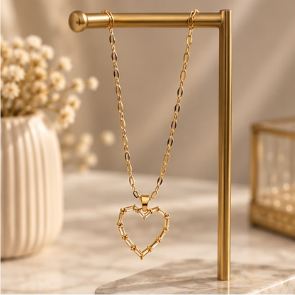 Amora Hollow Heart Necklace