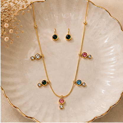 Elara Multicolor Necklace with Studs
