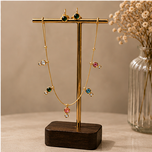 Elara Multicolor Necklace with Studs