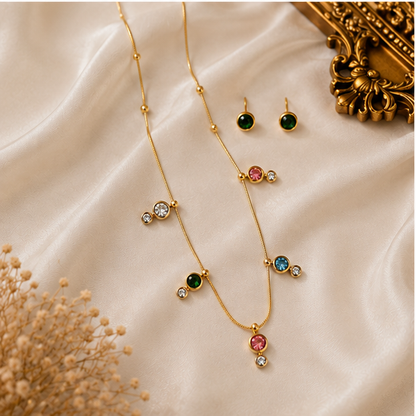 Elara Multicolor Necklace with Studs