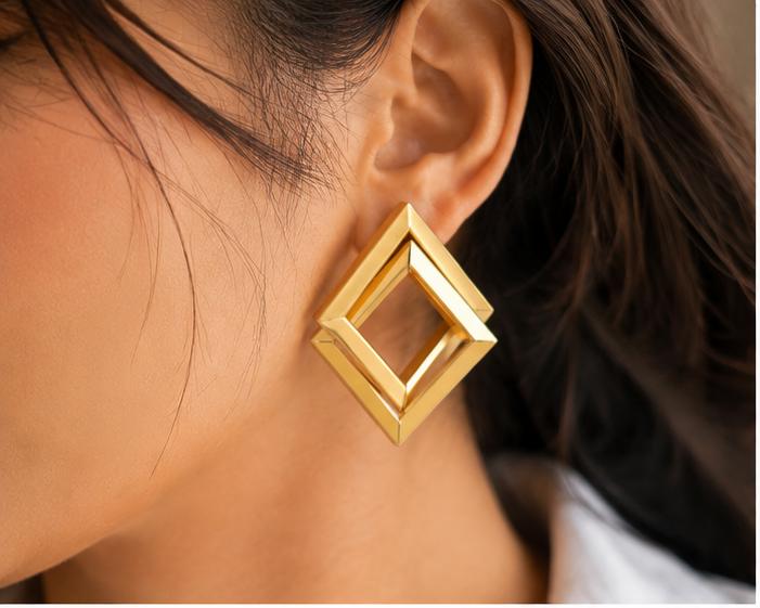 Gilded Geometry Earrings
