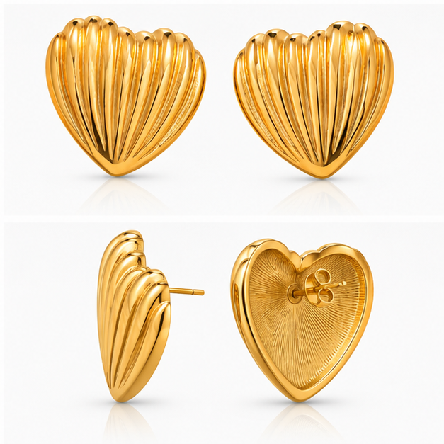 Golden Heartline Earrings