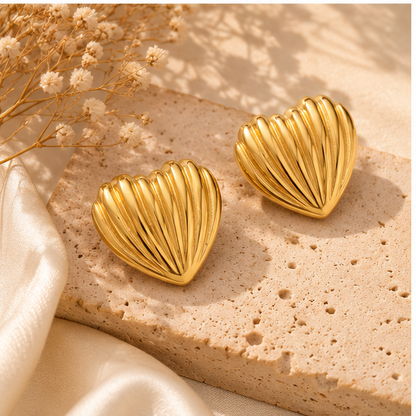 Golden Heartline Earrings