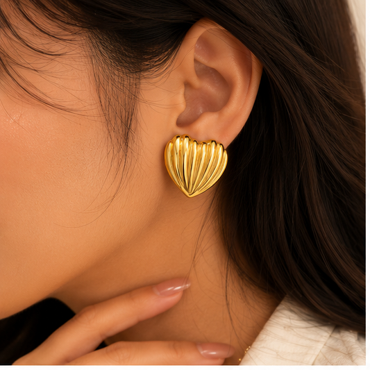 Golden Heartline Earrings