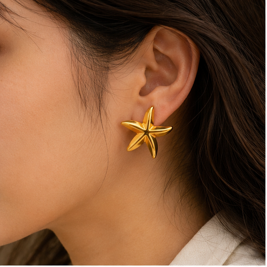 Golden Starfish Earrings