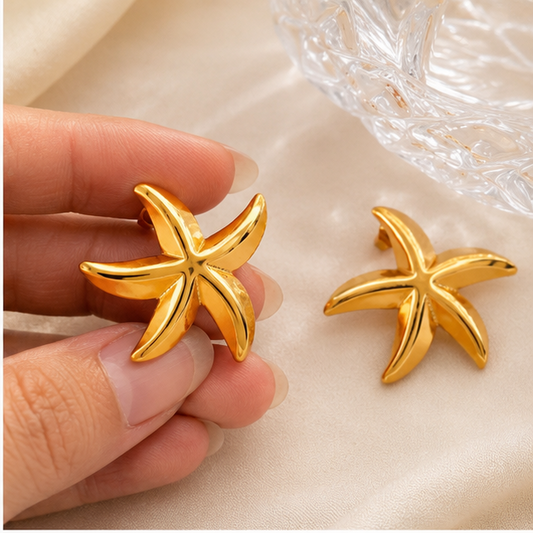 Golden Starfish Earrings