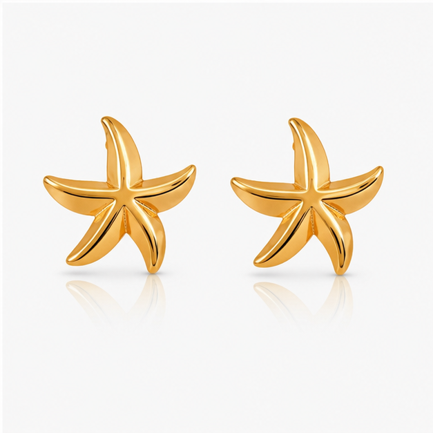 Golden Starfish Earrings