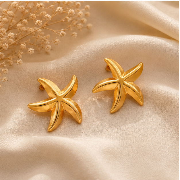 Golden Starfish Earrings
