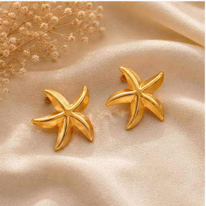 Golden Starfish Earrings