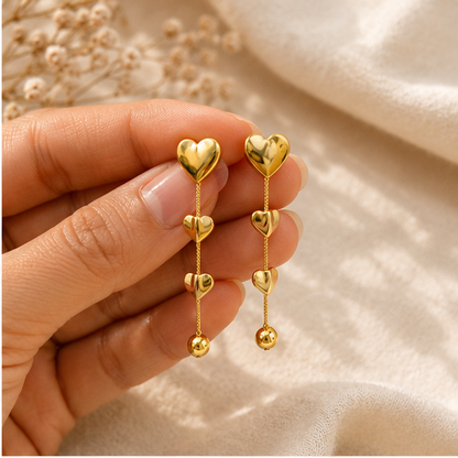 Multi-Heart Dangle Earrings