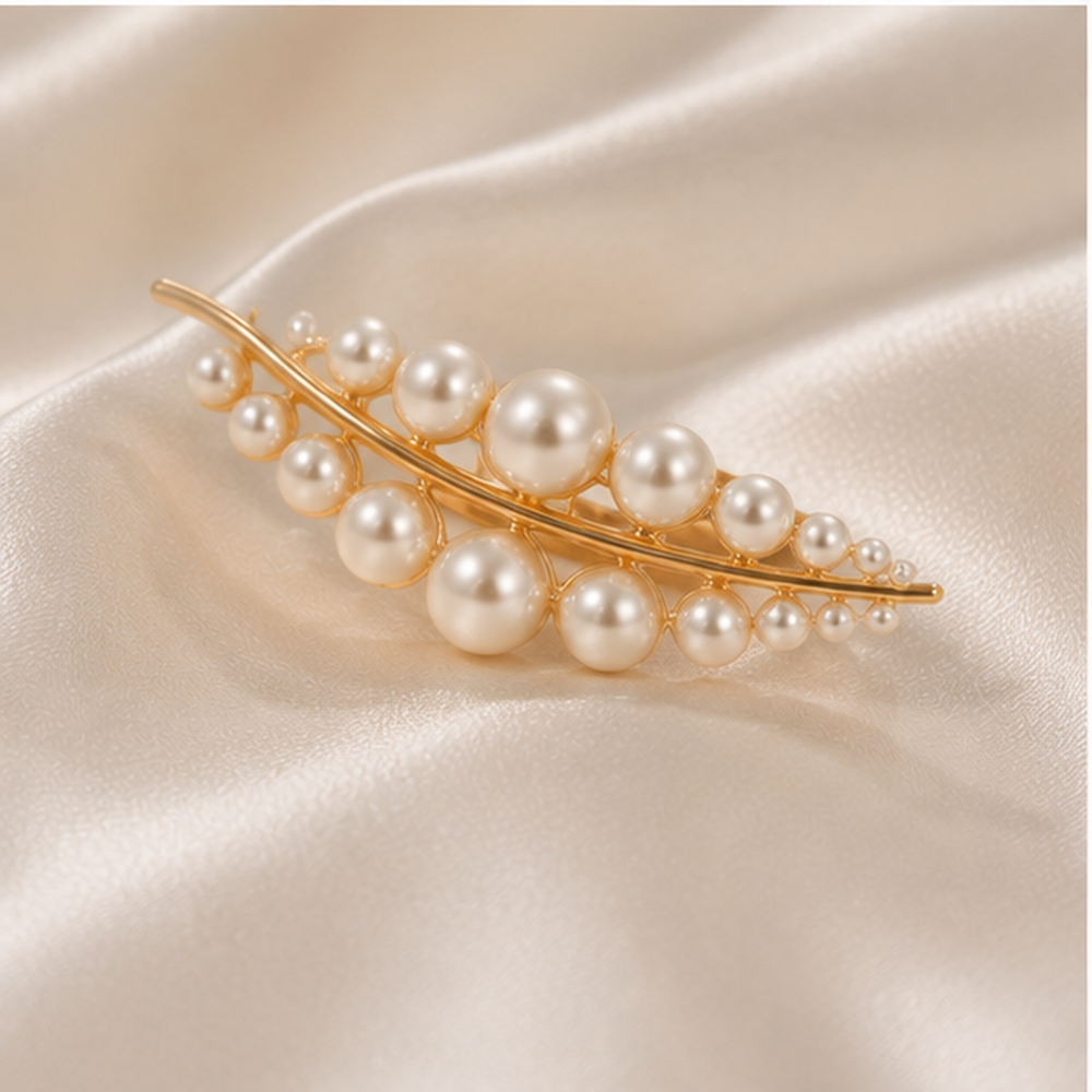 Pearl Long Leaf Adjustable Ring
