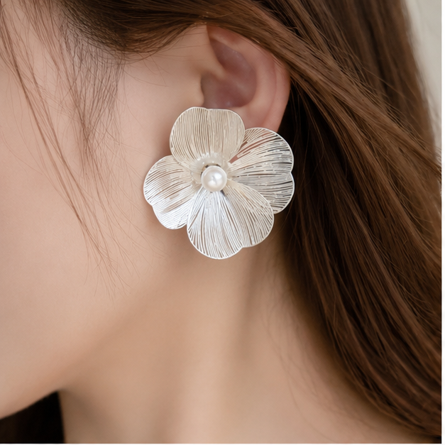Pearl Petal Earrings