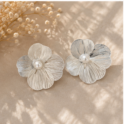 Pearl Petal Earrings