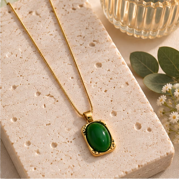 Verona Green Stone Necklace