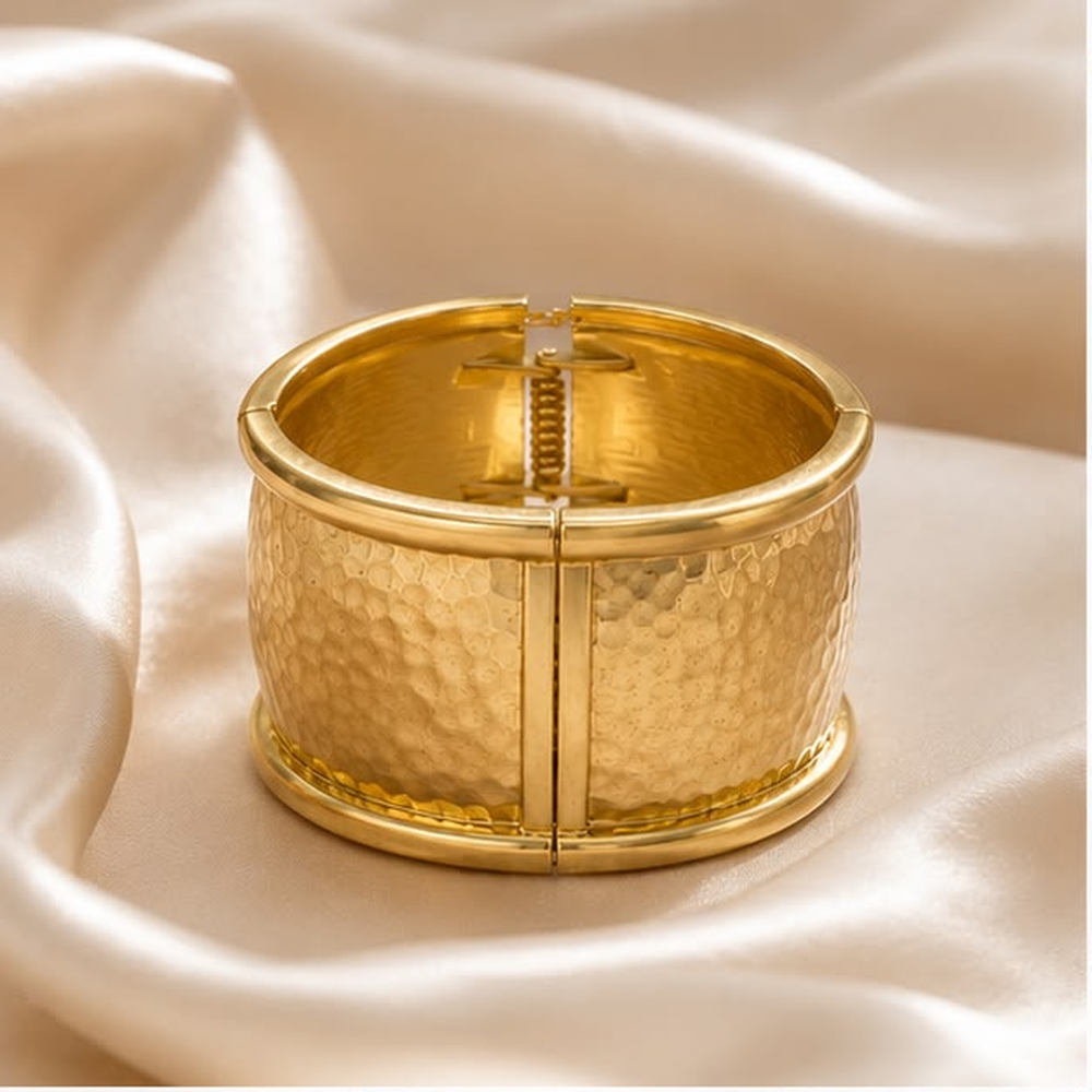 Hammered Gold Cuff Bracelet