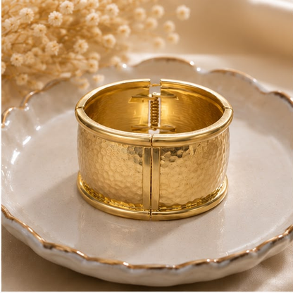 Hammered Gold Cuff Bracelet
