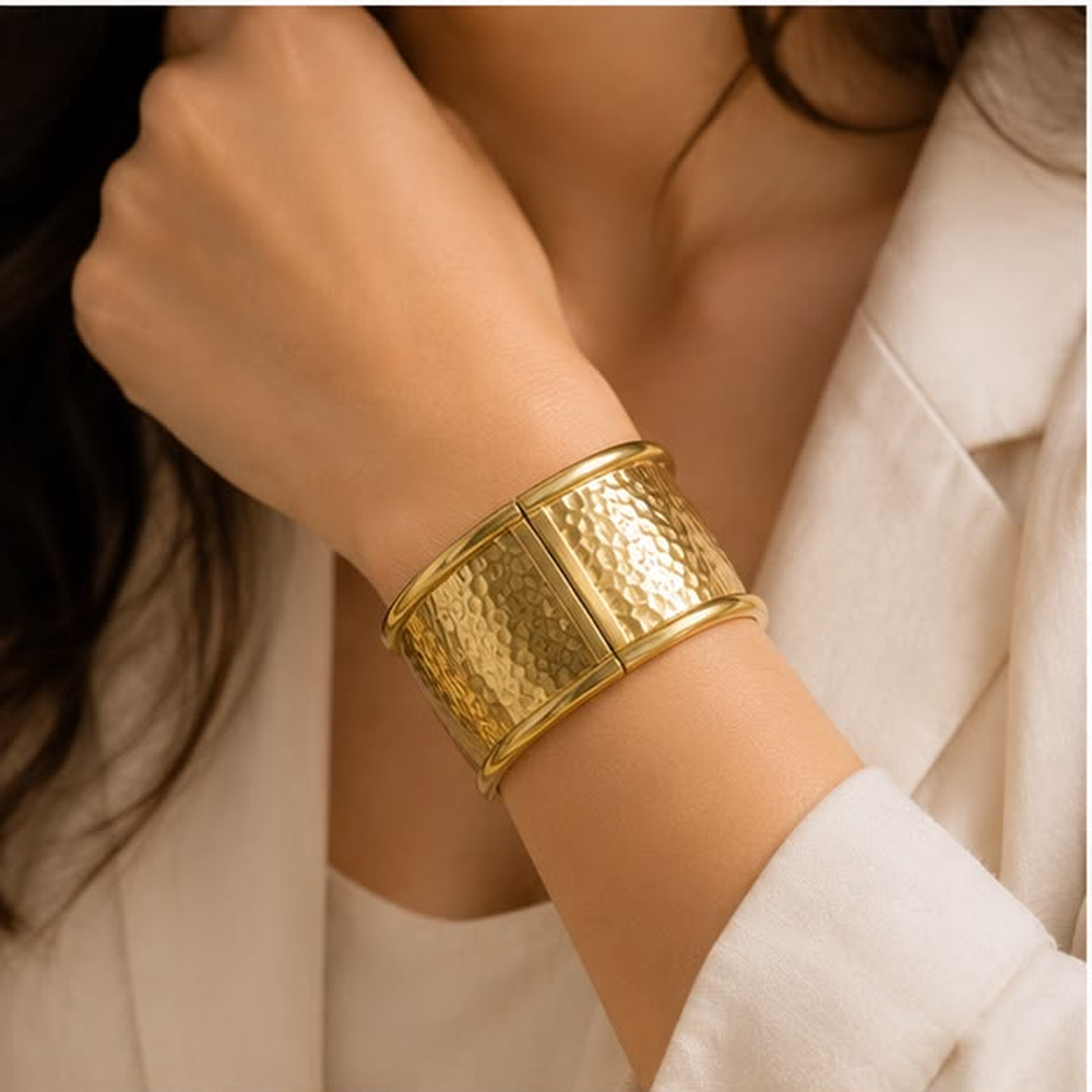 Hammered Gold Cuff Bracelet